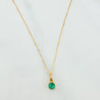 Set Cadena Veneciana + Dije Circulo Esmeralda 28Pts / 1.4 g / 45 cm Oro Amarillo 18K