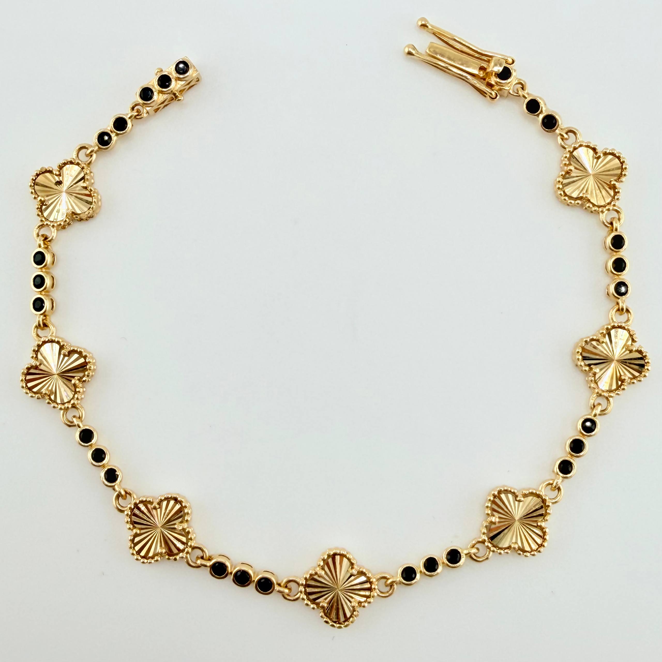 Pulso Trebol Dorado 9.3gr / 18cm / 9.3mm Oro Amarillo Nac.Esp. 18K *