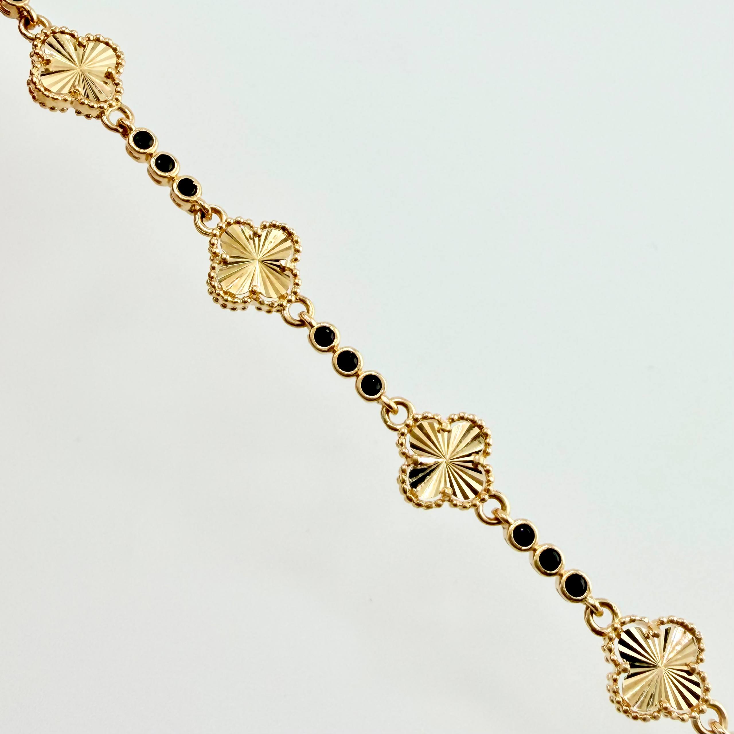 Pulso Trebol Dorado 9.3gr / 18cm / 9.3mm Oro Amarillo Nac.Esp. 18K *