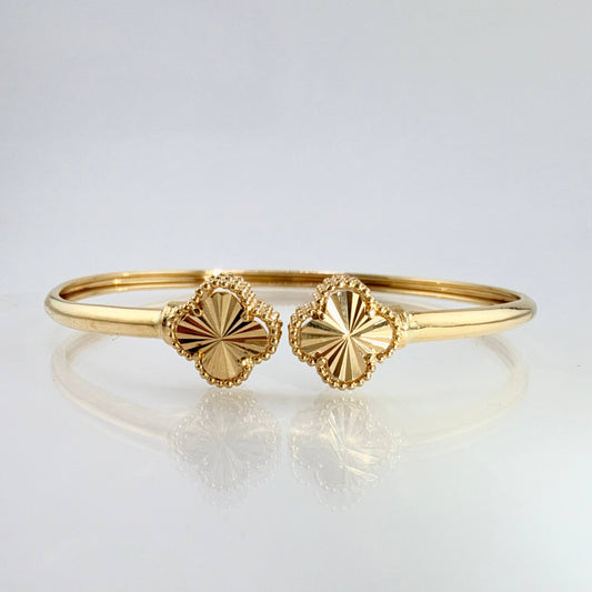 Pulso Aro Trebol Dorado 6.6gr / 17cm / 10.3mm Oro Amarillo Nac.Esp. 18K ©