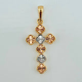 Dije Cruz Trebol 2.45gr / 3.6cm / Tres Oros Nac.Esp. 18K *