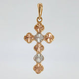 Dije Cruz Trebol 2.45gr / 3.6cm / Tres Oros Nac.Esp. 18K *