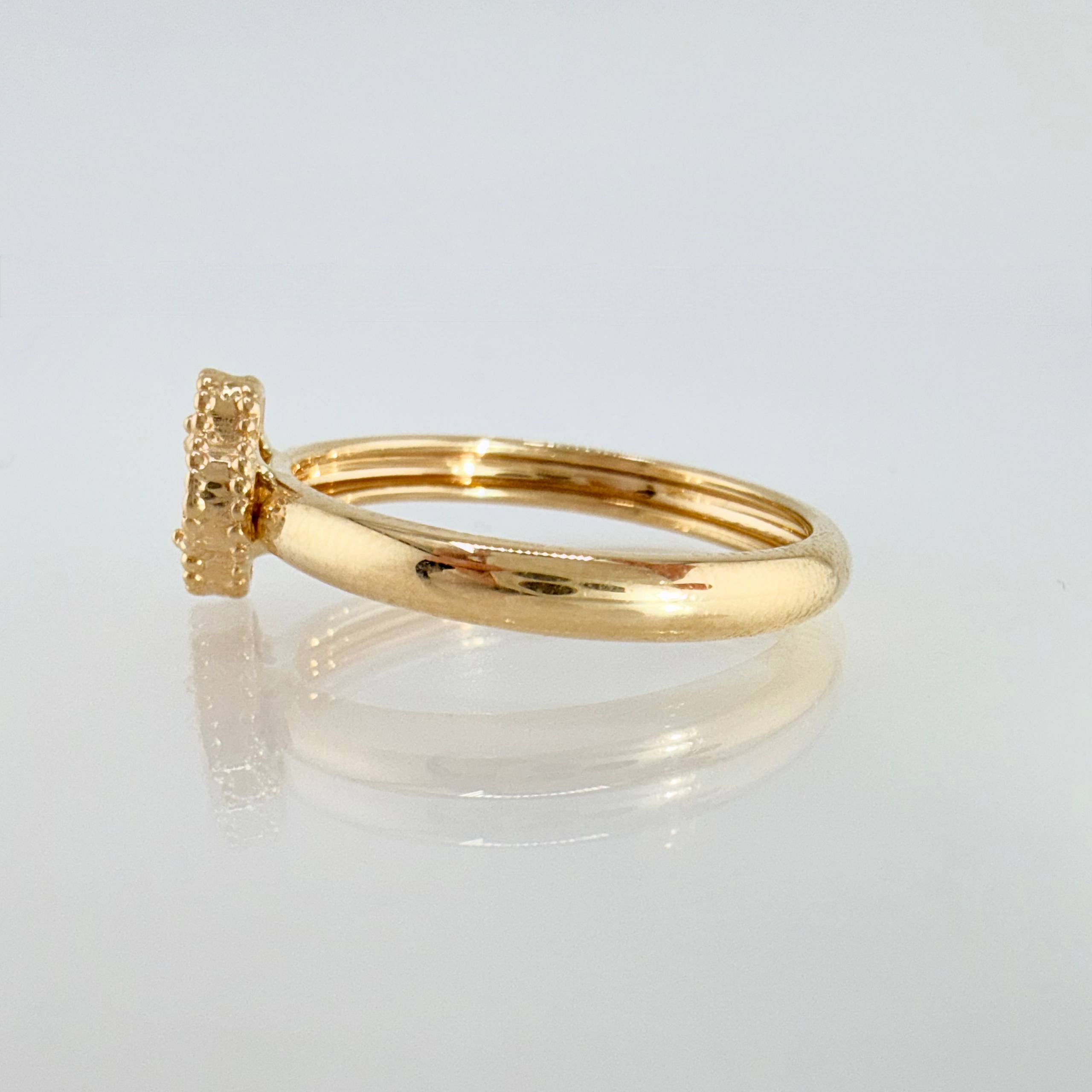 Anillo Trebol Dorado 2.2gr / T8 1/4 / Oro Amarillo Nac.Esp. 18K *