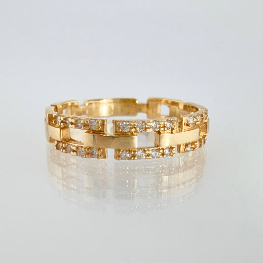 Anillo Cajón Tupido 2.6gr / T8 / Oro Amarillo 18K ©