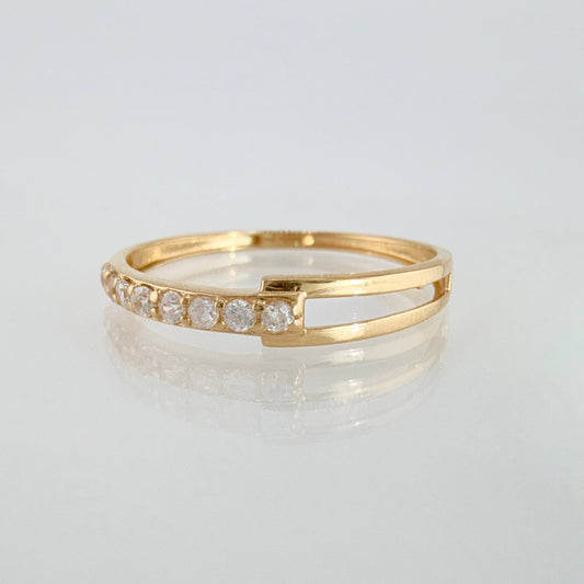 Anillo Carril Hueco 0.9gr / T6 3/4 / Oro Amarillo 18K ©