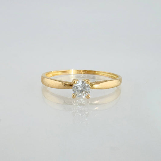 Anillo Solitario 1.15gr / T7 1/4 / Oro Amarillo 18K *