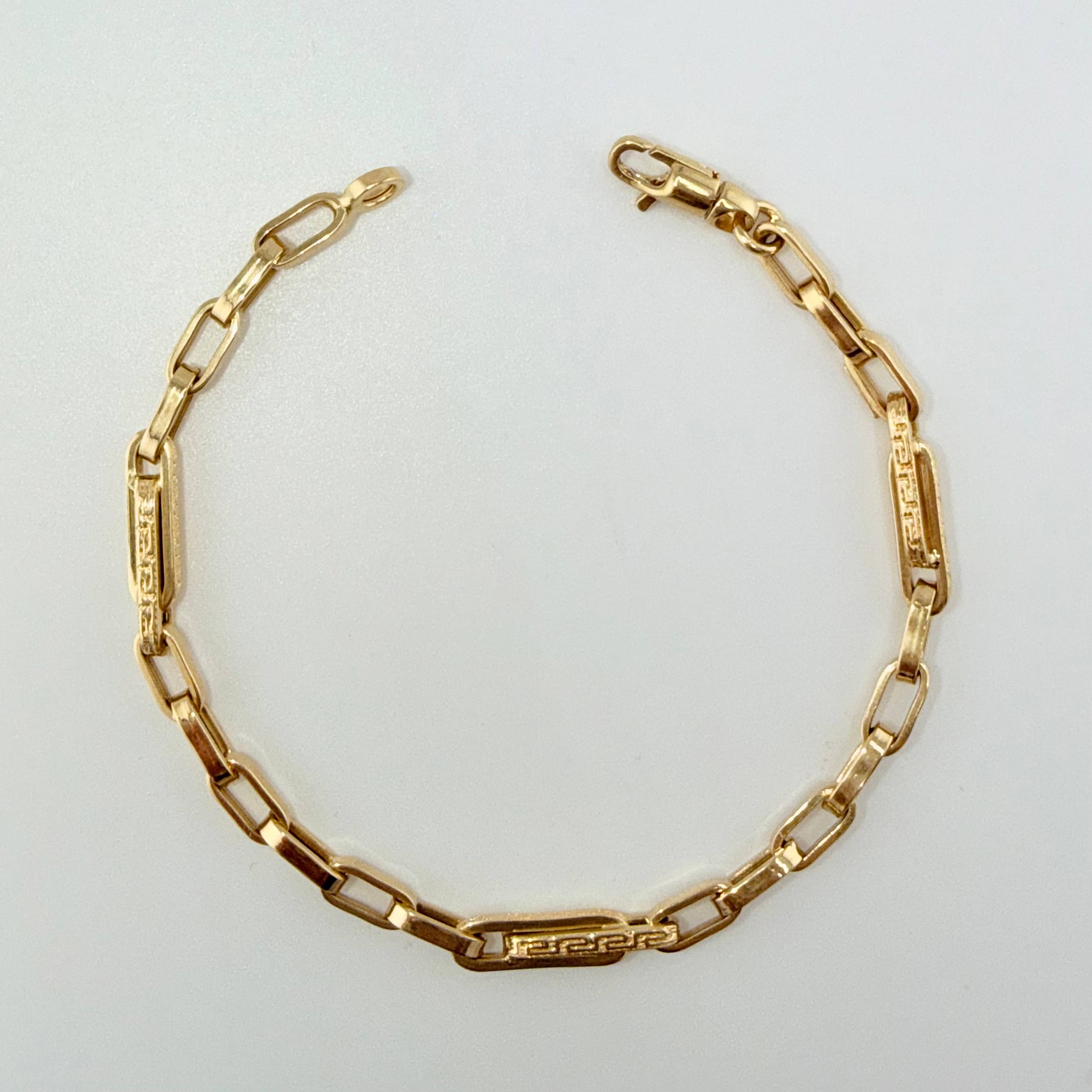 Pulso Cajón Tribal 6.35gr / 21.5cm / 4.8mm Oro Amarillo +4 18K ©