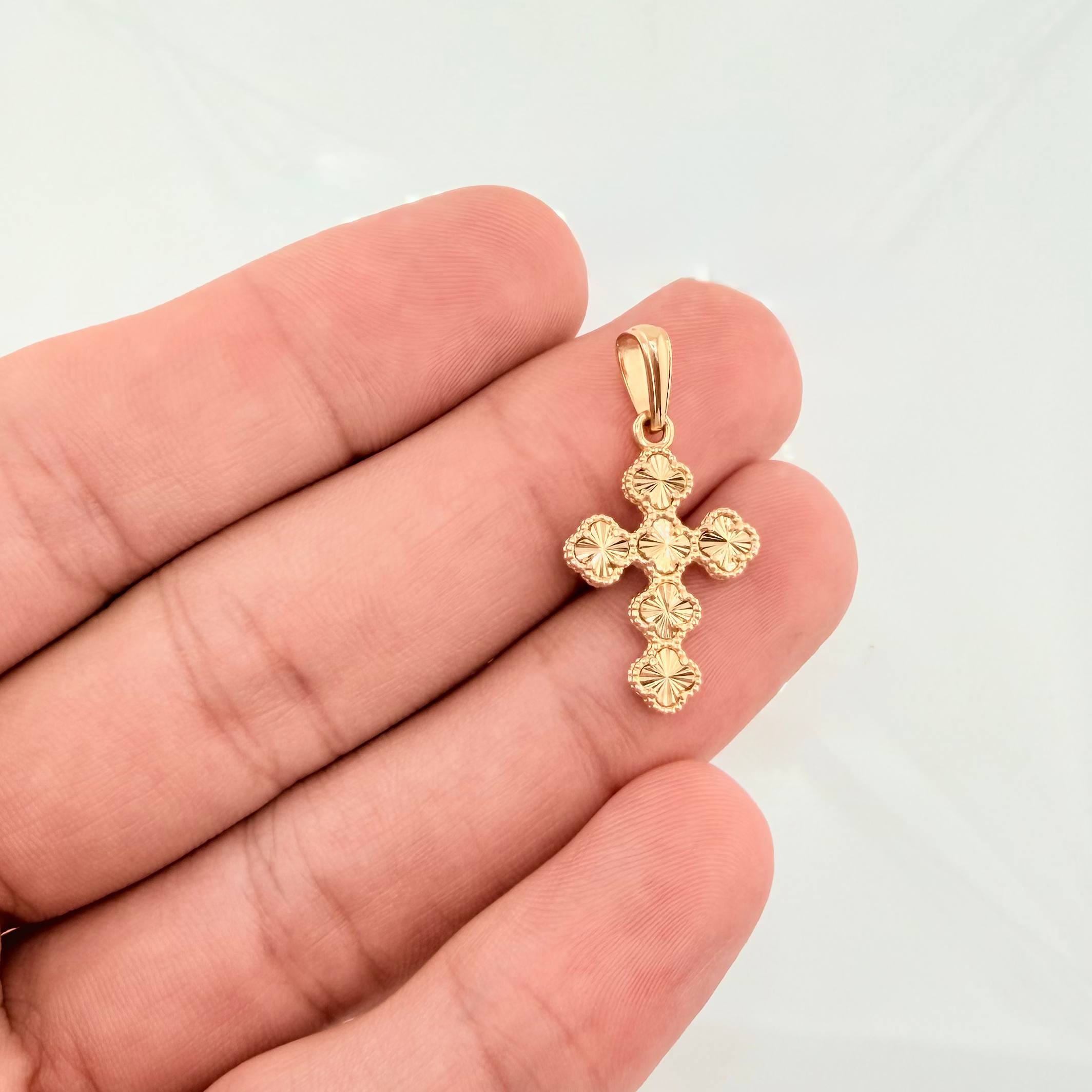 Dije Cruz Trebol 2.35gr / 3.2cm / Oro Amarillo Nac.Esp. 18K