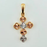 Dije Cruz Trebol 2.3gr / 3.2cm / Tres Oros Nac.Esp. 18K