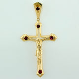 Dije Cruz Cristo Rubies 35pts 4.15gr / 5cm / Oro Amarillo 18K ©