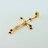 Dije Cruz Cristo Rubies 35pts 4.15gr / 5cm / Oro Amarillo 18K ©