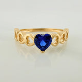 Anillo Solitario Corazones 2.25gr / T7 1/4 / 2.3cm / Oro Amarillo 18K $
