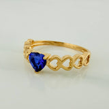 Anillo Solitario Corazones 2.25gr / T7 1/4 / 2.3cm / Oro Amarillo 18K $