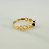 Anillo Solitario Corazones 2.25gr / T7 1/4 / 2.3cm / Oro Amarillo 18K $