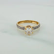 Anillo Solitario Churumbela 2.75gr / T6 1/2 / 2.6cm / Dos Oros Amarillo Blanco 18K $