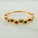 Anillo Corazones Intercalados 1.65gr / T6 1/2 / 2cm / Oro Amarillo 18K $