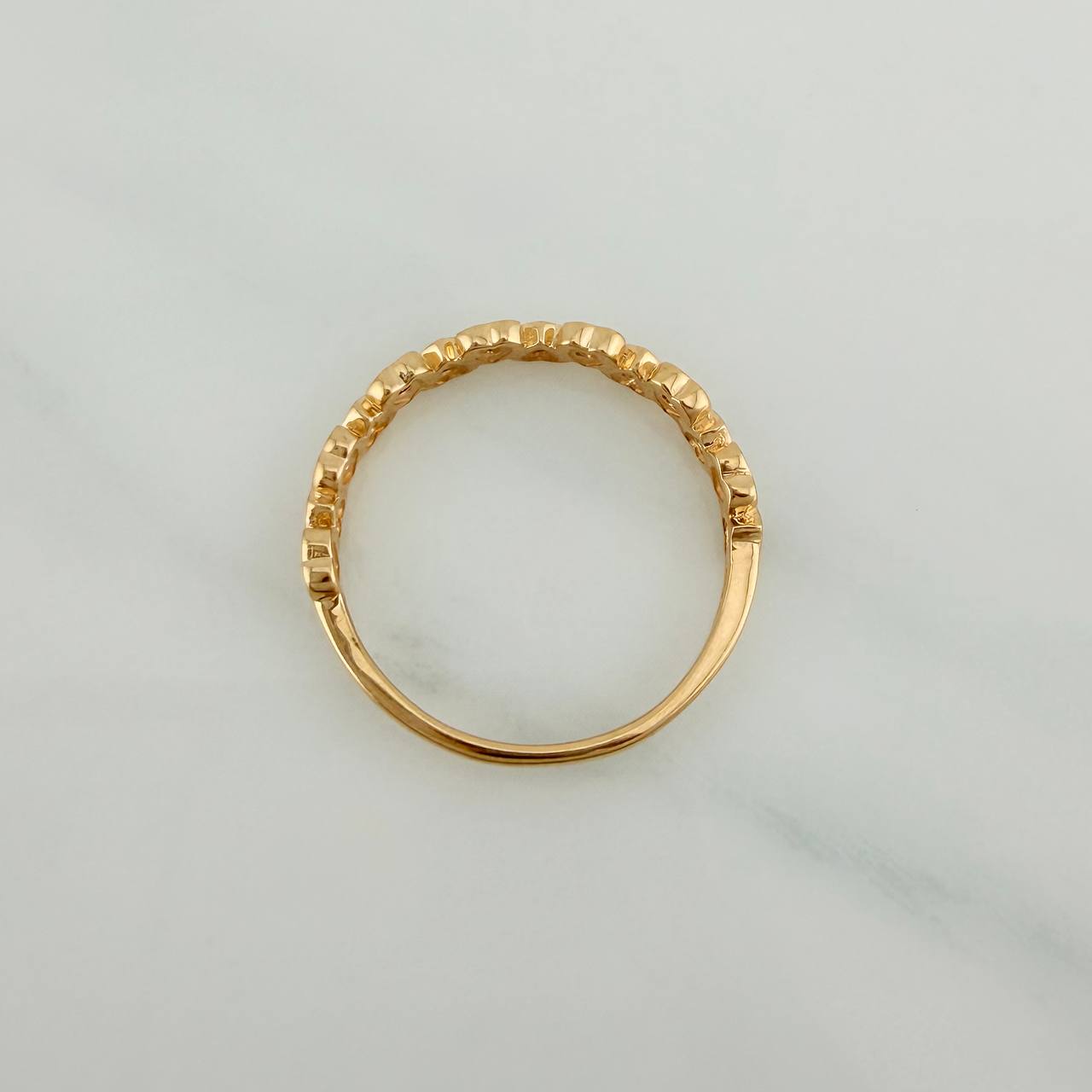 Anillo Corazones Intercalados 1.65gr / T6 1/2 / 2cm / Oro Amarillo 18K $