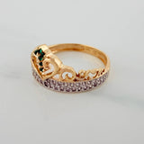 Anillo Corona 2.75gr / T6 1/4 / 2cm / Dos Oros Amarillo Blanco 18K $