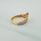 Anillo Corona 2.75gr / T6 1/4 / 2cm / Dos Oros Amarillo Blanco 18K $