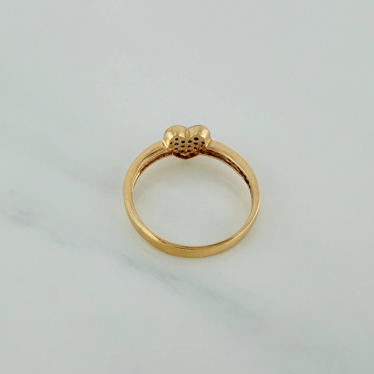 Anillo Corazon Tupido 2.4gr / T8 / 2.3cm / Dos Oros Amarillo Blanco 18K
