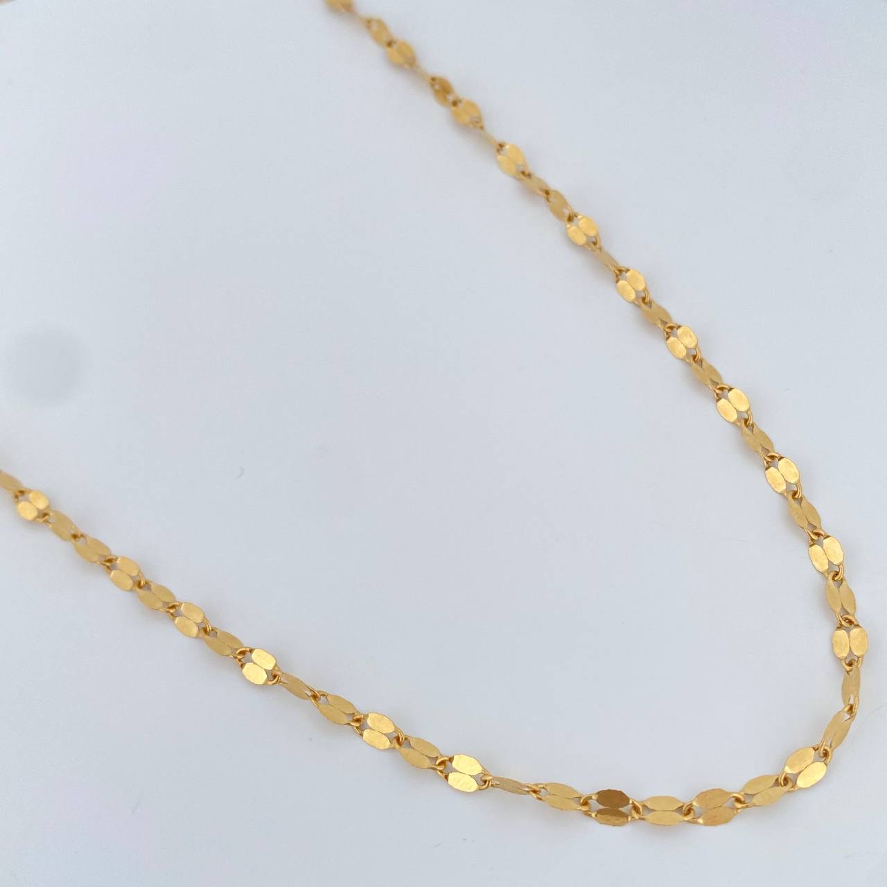 Cadena Flor Espejo 2.15gr / 50cm / Oro Amarillo +3 18K $