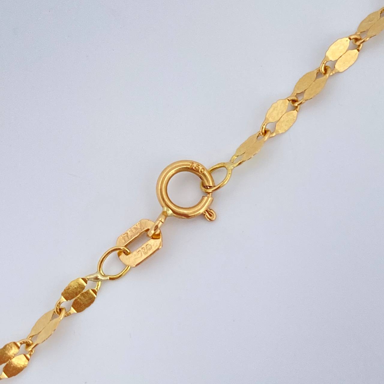 Cadena Flor Espejo 2.15gr / 50cm / Oro Amarillo +3 18K $