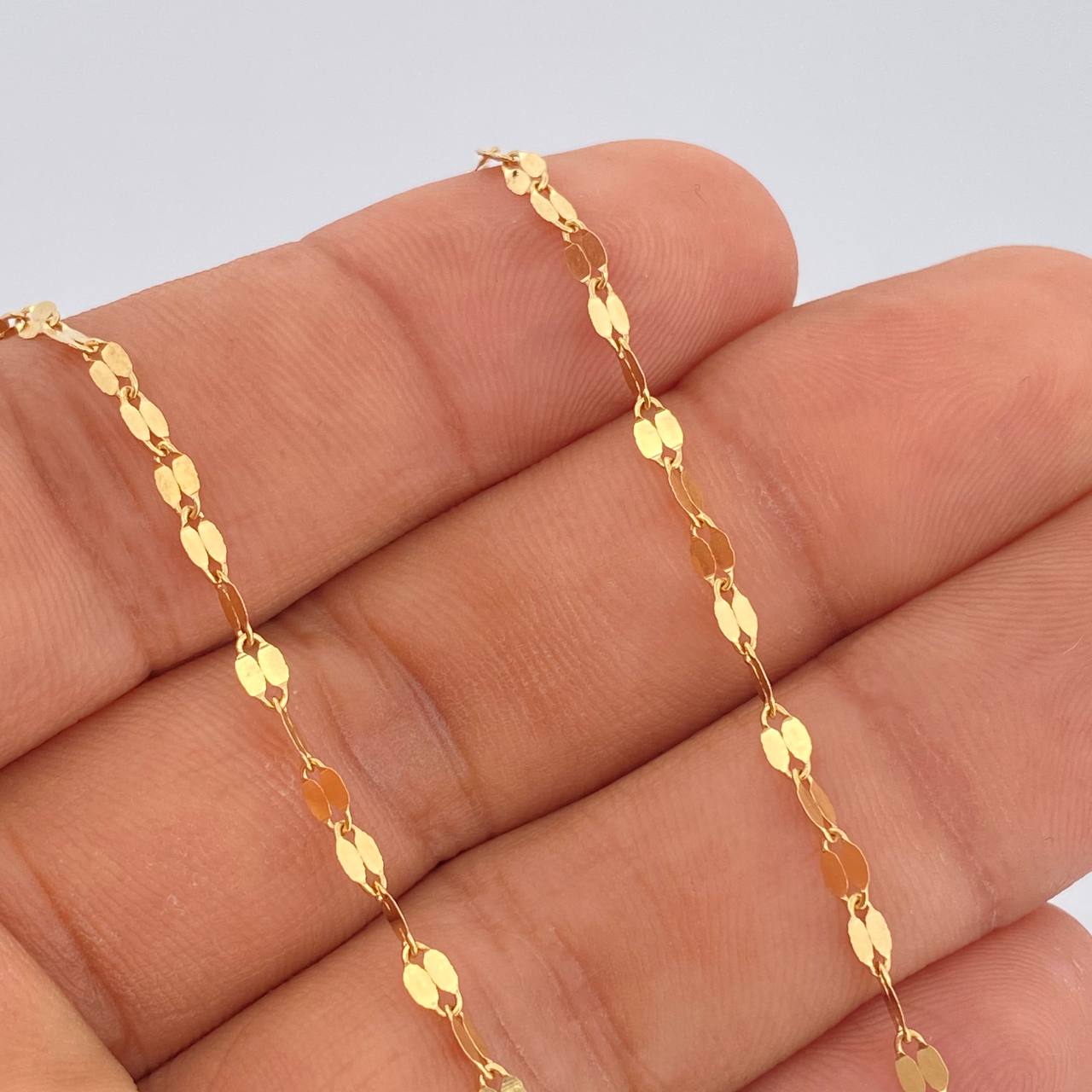 Cadena Flor Espejo 2.15gr / 50cm / Oro Amarillo +3 18K $