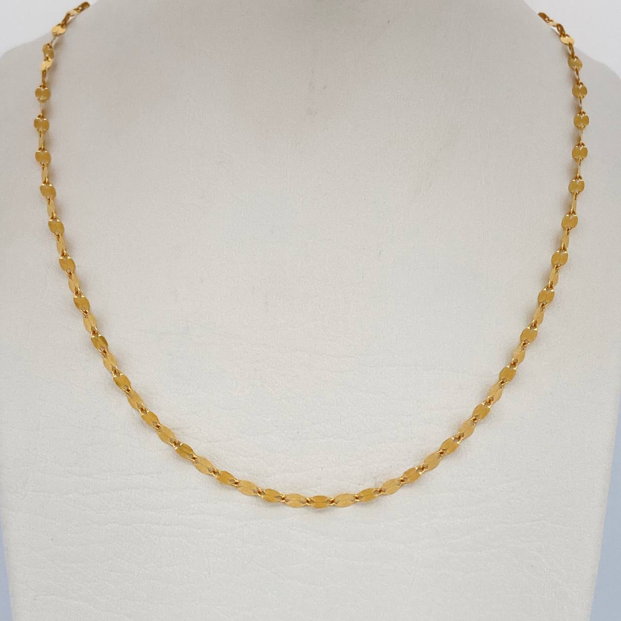 Cadena Flor Espejo 2.15gr / 50cm / Oro Amarillo +3 18K $