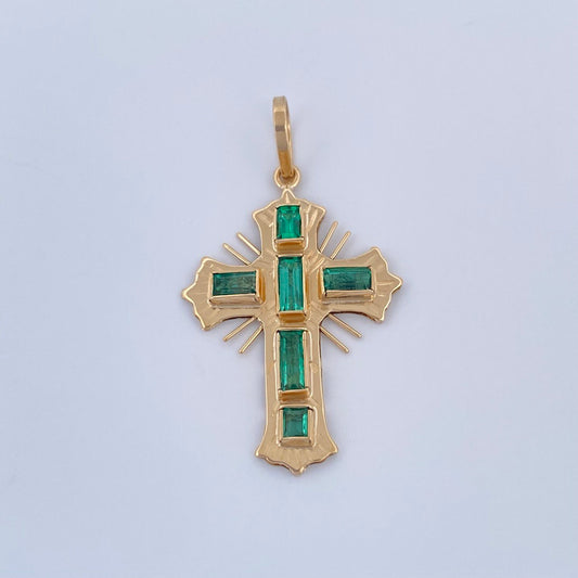 Dije Cruz Plana Aurora 1.9gr / 3.3cm / Oro Amarillo 18K &