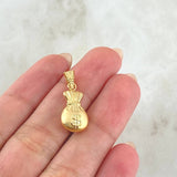 Dije Bolsa Dinero 0.8gr / 2.5cm / Oro 18K
