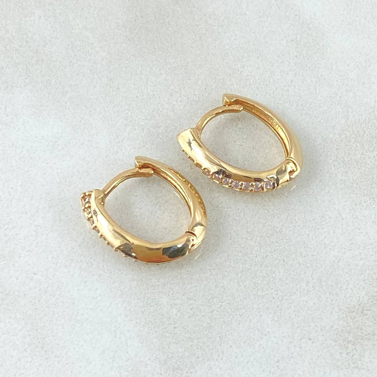 Candongas Carril Curvo 2.35gr / 1.3cm / Oro 18K