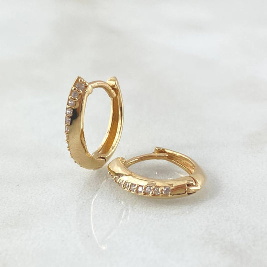 Candongas Carril Curvo 2.35gr / 1.3cm / Oro 18K