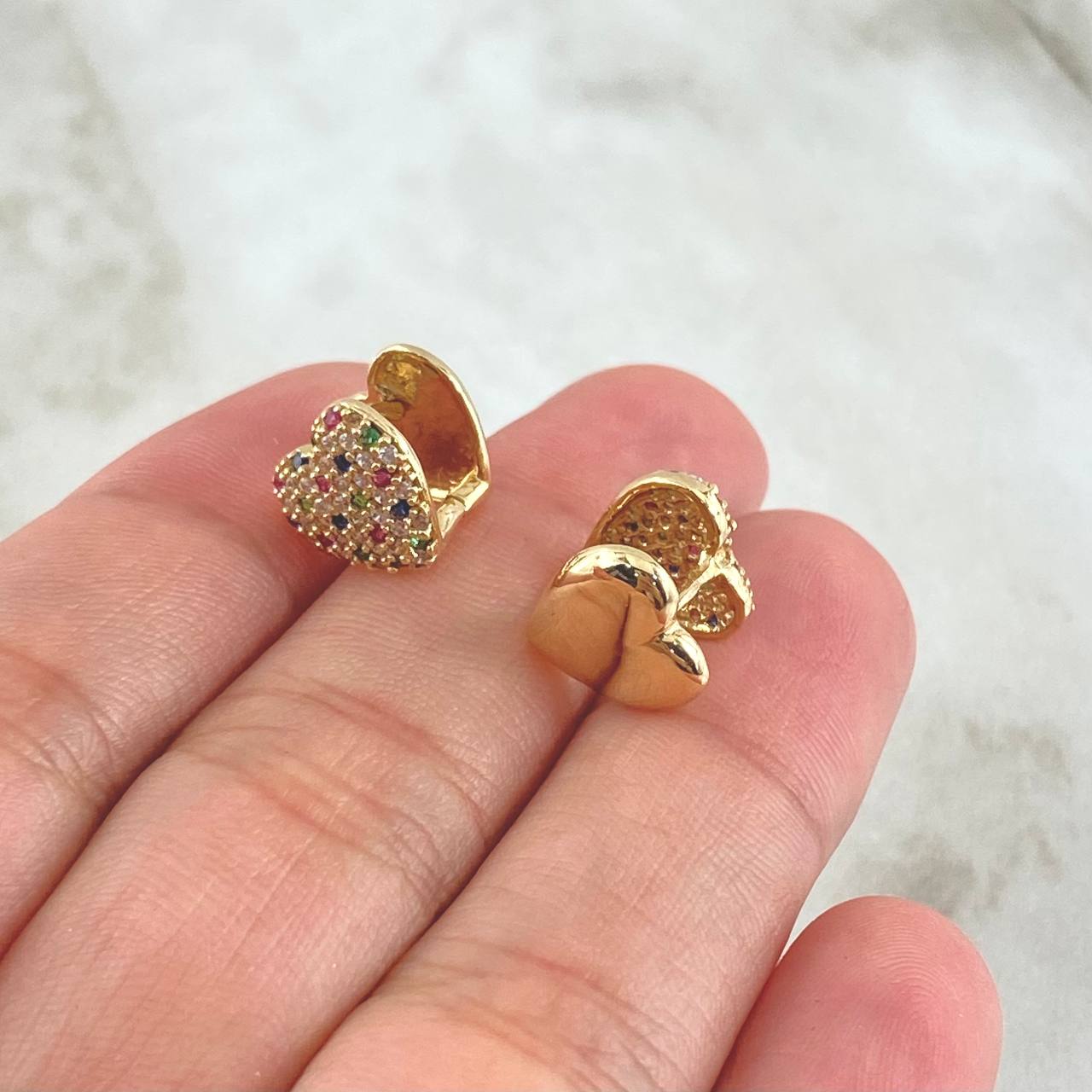 Candongas Corazon Tupido 4.4gr / 1cm / Oro 18K