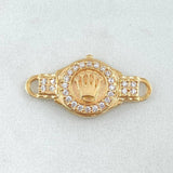 Herraje Correa Corona Circular 2.25gr / 2.6cm / Oro 18K