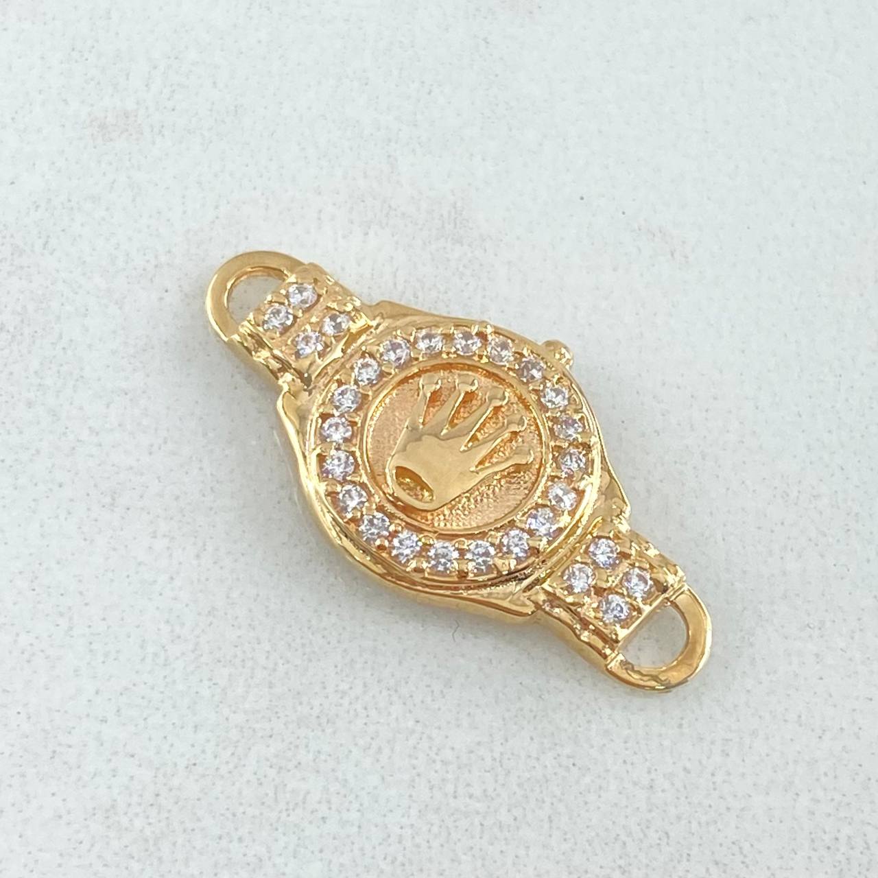 Herraje Correa Corona Circular 2.25gr / 2.6cm / Oro 18K
