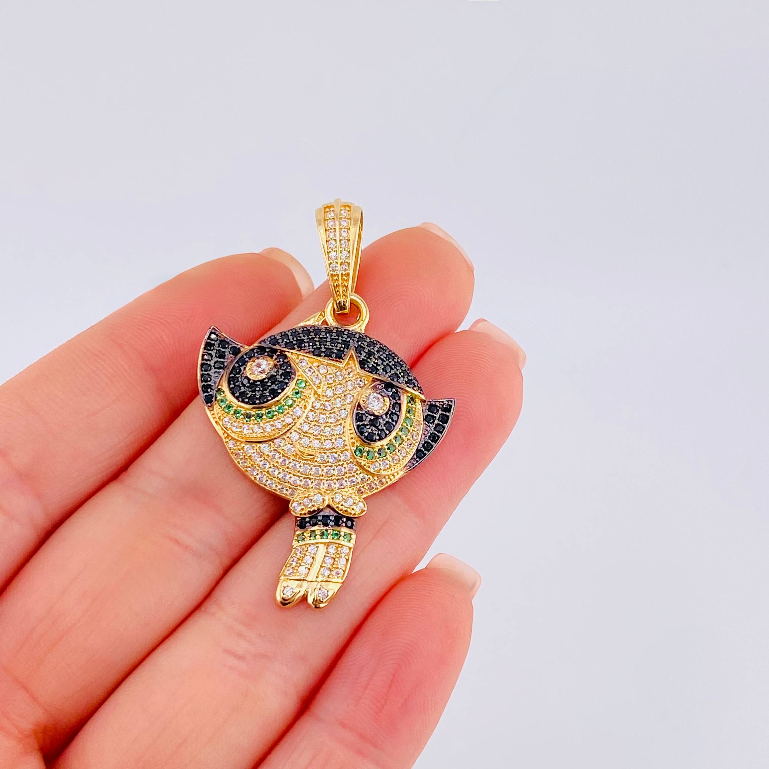 Dije Super Chica Verde 7.95gr / 4.8cm / Oro Amarillo 18K ©