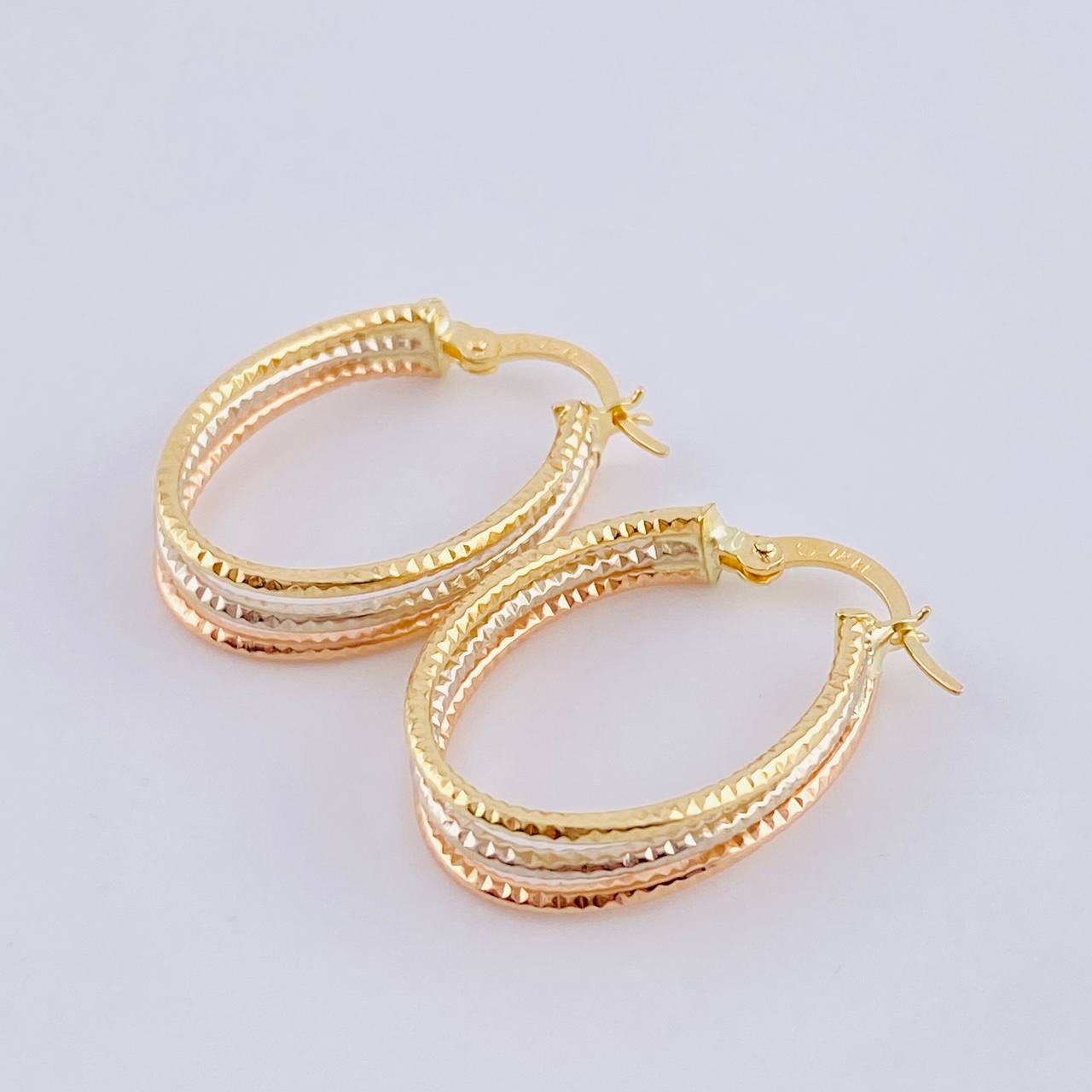 Candongas Daki Ovaladas 1.8 g / 2,5 cm Tres Oros 18K