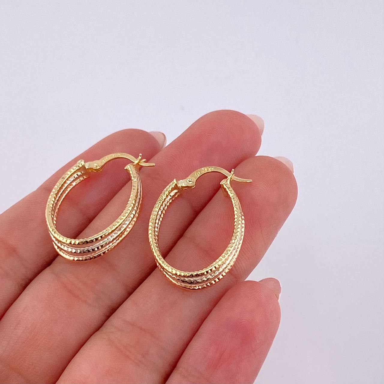 Candongas Daki Ovaladas 1.8 g / 2,5 cm Tres Oros 18K