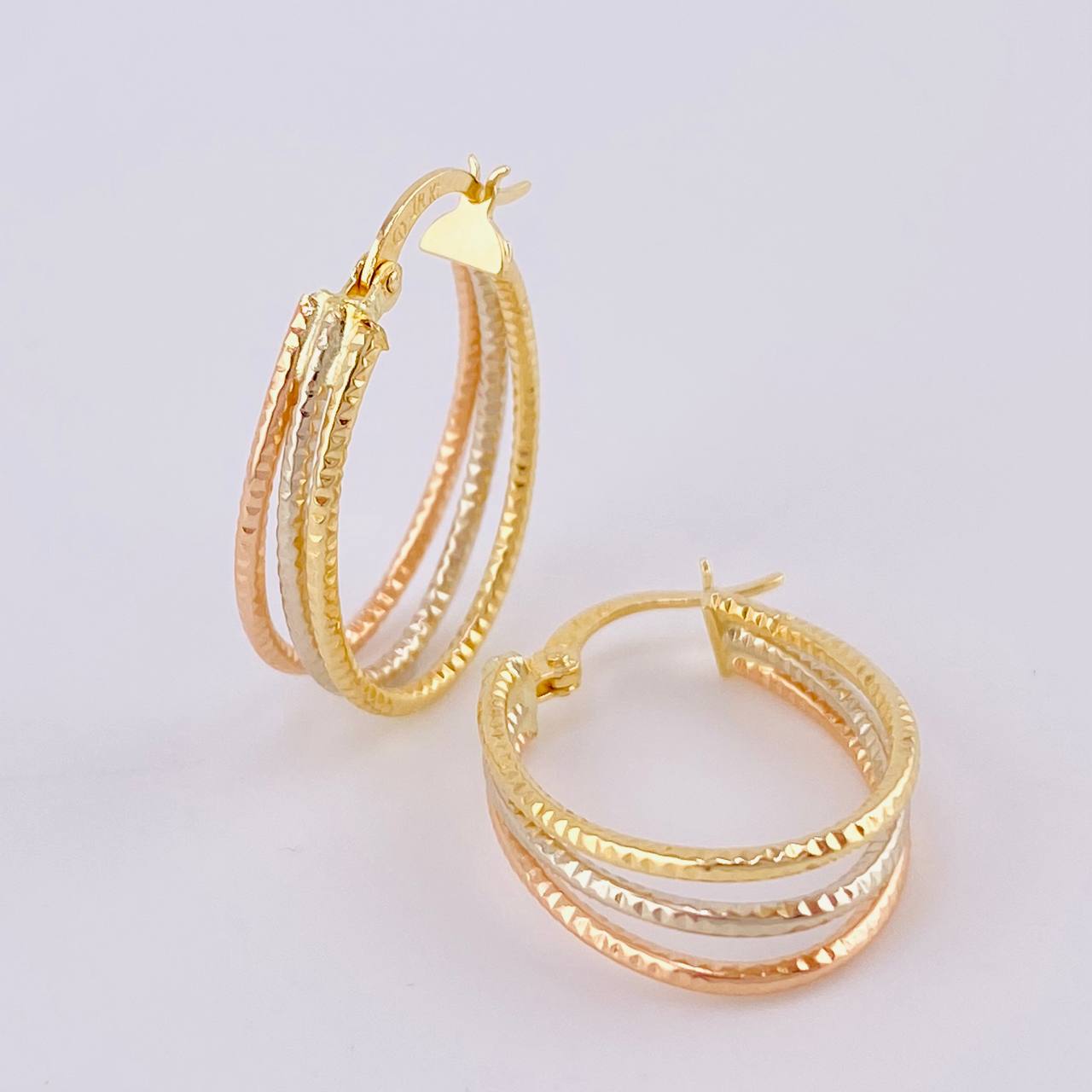 Candongas Daki Ovaladas 1.7 g / 2,5 cm Tres Oros 18K