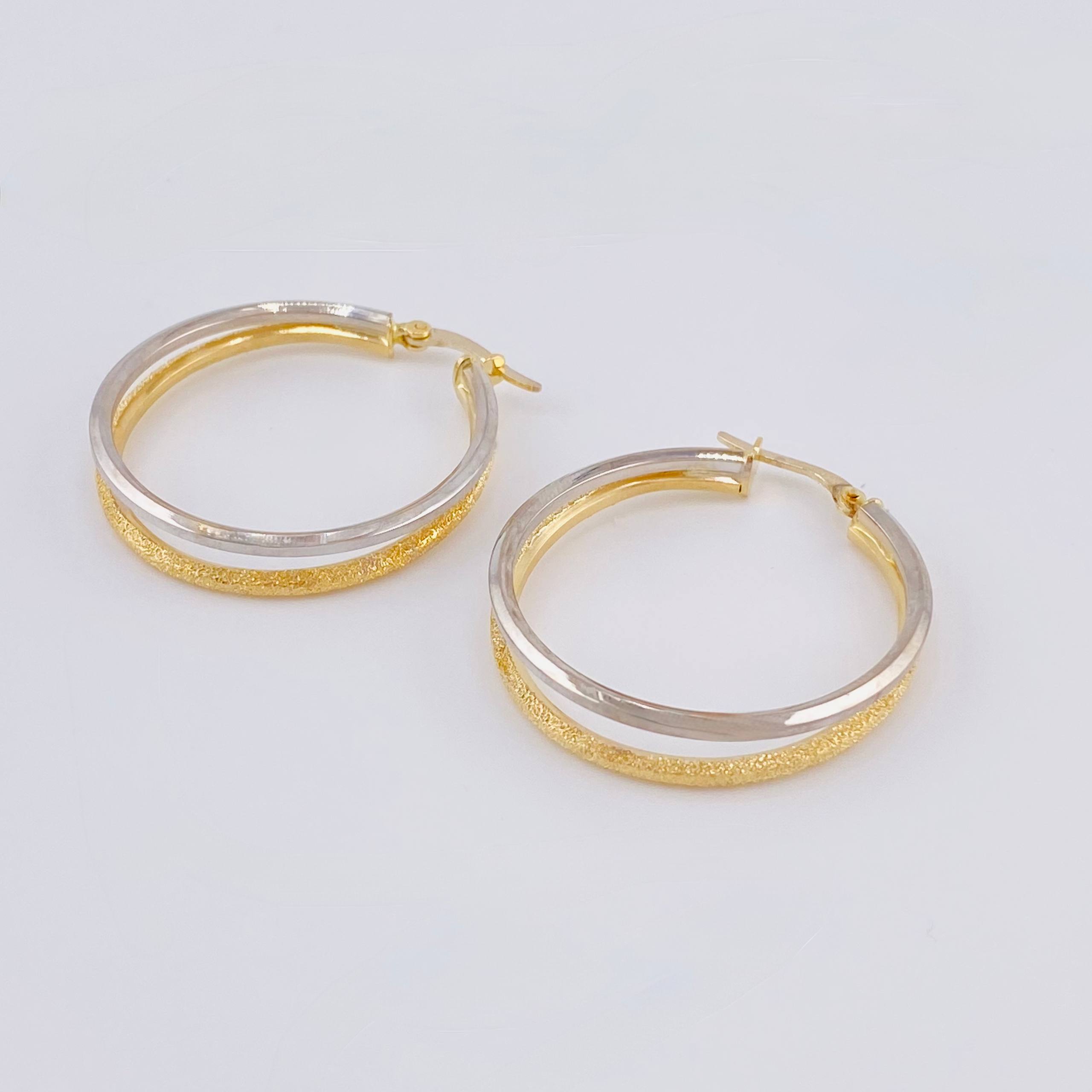 Candongas Jessi 3.75 g / 3,4 cm Dos Oros Amarillo Blanco 18K