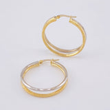 Candongas Jessi 3.75 g / 3,4 cm Dos Oros Amarillo Blanco 18K