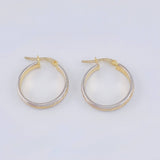 Candongas Carril Escamada 2.25 g / 2,2 cm Dos Oros Amarillo Blanco 18K