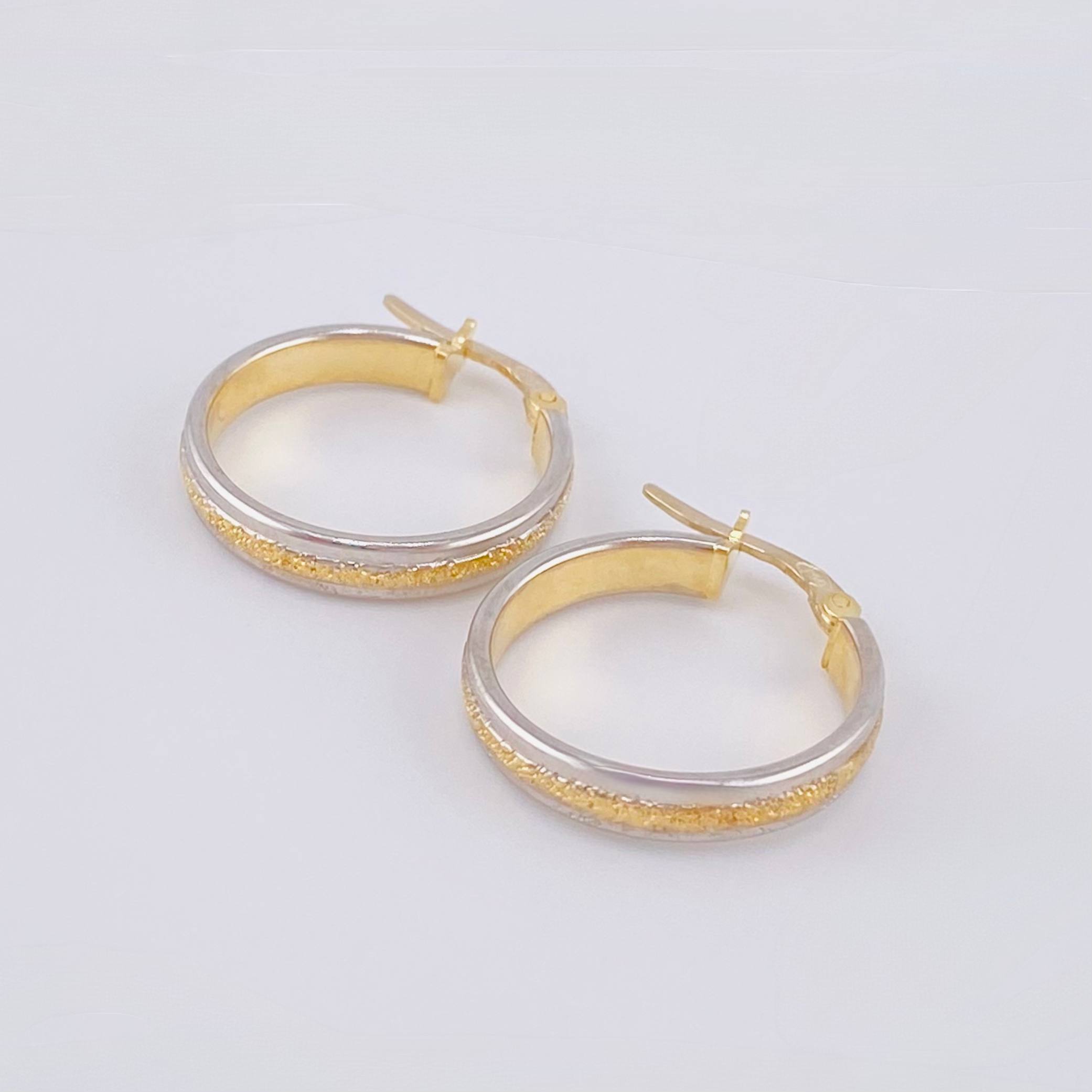 Candongas Carril Escamada 2.25 g / 2,2 cm Dos Oros Amarillo Blanco 18K