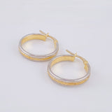 Candongas Carril Escamada 2.25 g / 2,2 cm Dos Oros Amarillo Blanco 18K