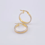 Candongas Carril Escamada 2.25 g / 2,2 cm Dos Oros Amarillo Blanco 18K