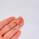 Candongas Carril Escamada 2.25 g / 2,2 cm Dos Oros Amarillo Blanco 18K