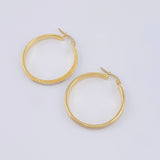 Candongas Carril Escamada 3.1 g / 3 cm Dos Oros Amarillo Blanco 18K