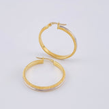 Candongas Carril Escamada 3.1 g / 3 cm Dos Oros Amarillo Blanco 18K