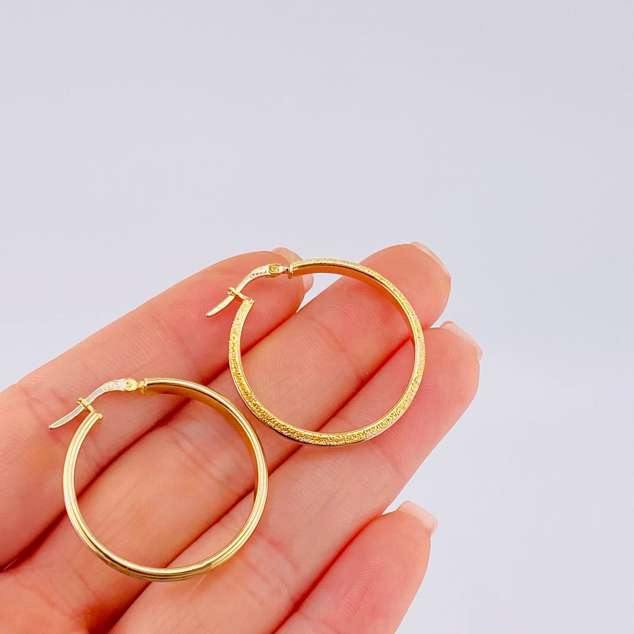 Candongas Carril Escamada 3.1 g / 3 cm Dos Oros Amarillo Blanco 18K