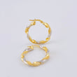 Candongas Ferchi Espiral 3.45 g / 3 cm Dos Oros Amarillo Blanco 18K